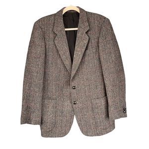 0904 Burberry Tan Plaid Blazer Oversized Jacket Size Large